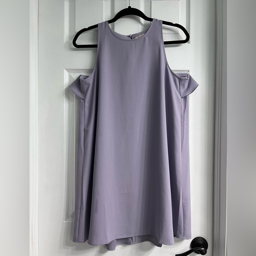 LOFT Purple A-Line Mini Dress Cold Shoulder